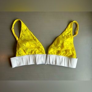 NWOT Free People Yellow Plunge Lace Unlined Bralette